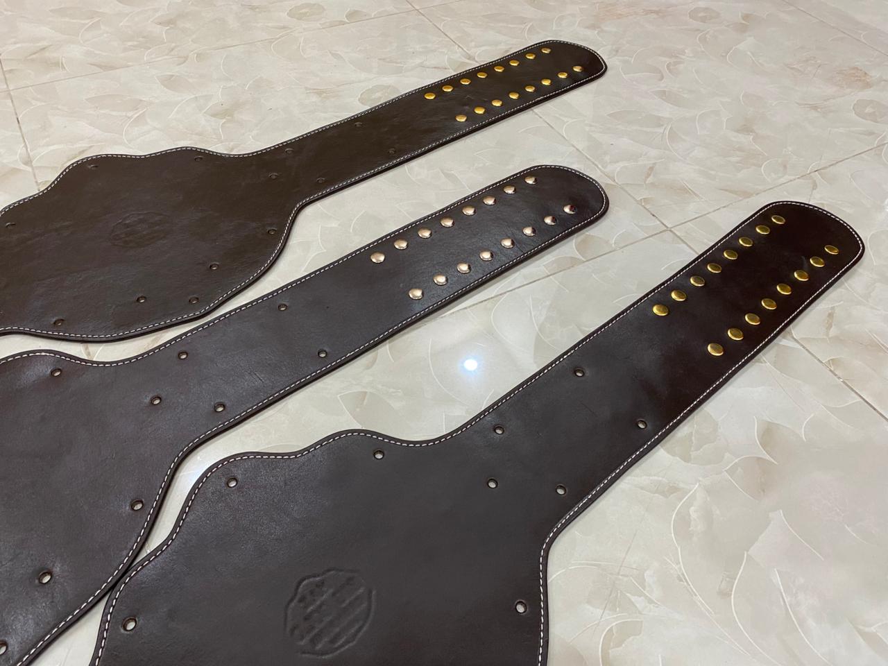 WWE Big Gold Shoprine Leather Send out Strap