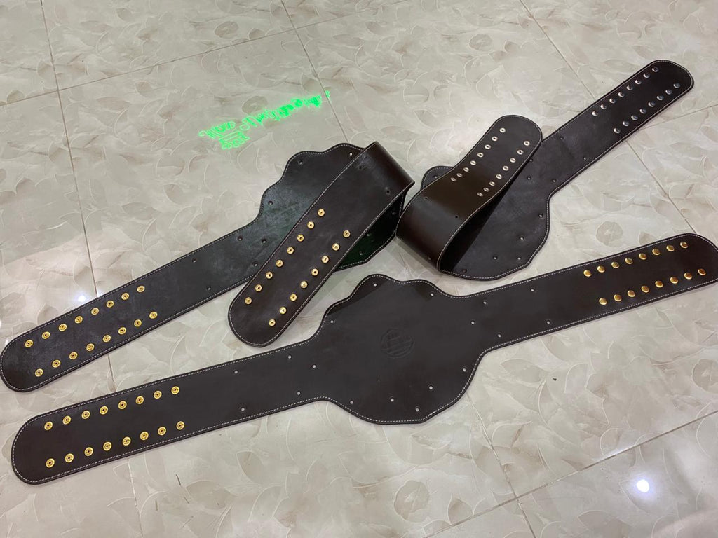 WWE Big Gold Shoprine Leather Send out Strap